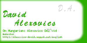 david alexovics business card